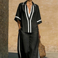 Set da due pezzi casual da donna con blocchi di colore
