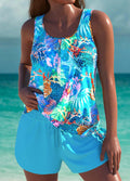 Trudy - Set tankini blu navy con effetto snellente