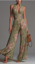 Tuta in chiffon plissettata con motivo floreale • S1