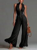 Anna – Tuta in Chiffon Plissettata Nera